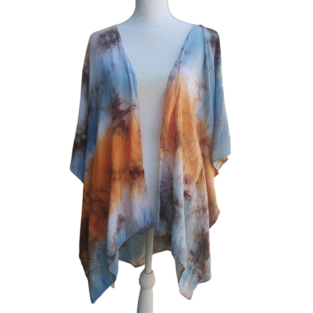 BluTique Tie-Dye Kimono Cardigan Multi-color S/M